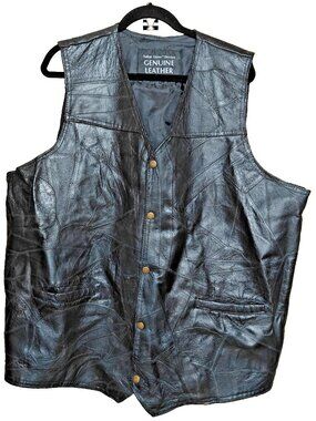 Navarre Leather Company Vest Mens XXL Biker Italian Stone Design Genuine Leather